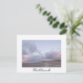 オランダコーストサンセットインオランダ白いはがき ポストカード (スタンド正面)