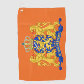 オランダコート・オブ・アームズ・オン・オレンジ色gtcn ゴルフタオル (正面)