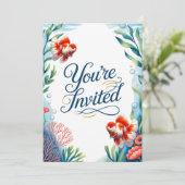 オランダゴールドフィッシュウェディングパーティーフィッシュ招待状 招待状 (スタンド正面)