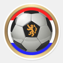 オランダサッカーボールオランダ獅子 ラウンドシール