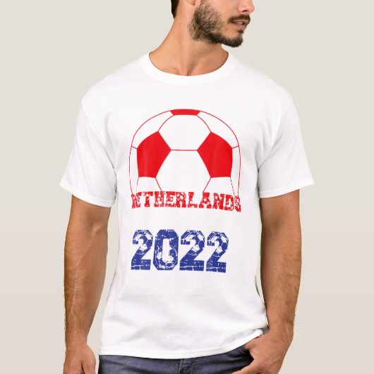 オランダサッカーボール国旗2022 – ホランドフットバ Tシャツ (正面)