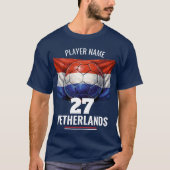 オランダサッカー国家の旗の伝統 Tシャツ (正面)