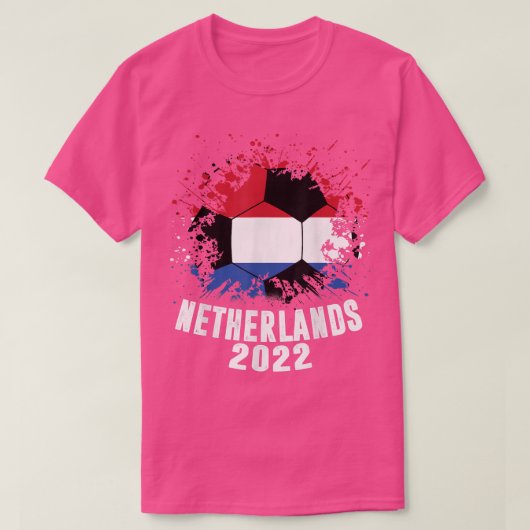 オランダサッカー2022オランダオランダ国旗サッカー Tシャツ (デザイン正面)