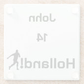 オランダサッカー、カスタマイズ可能なガラスコースター ガラスコースター (裏面)