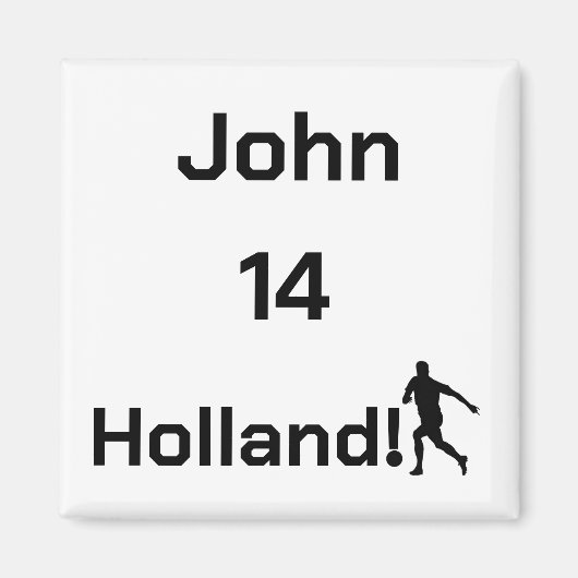 オランダサッカー、カスタマイズ可能 マグネット (正面)