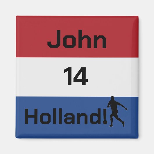 オランダサッカー、カスタマイズ可能 マグネット (正面)
