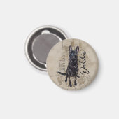 オランダシェパード – デュッチーイラストレーション マグネット (正面/裏面)