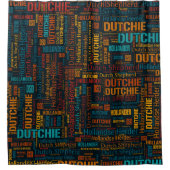 オランダシェパード – ワードアートパターン シャワーカーテン (正面)