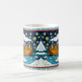 オランダシューサンタ船，アイスバーグ，クジラ，テディベア コーヒーマグカップ (中央)