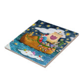 オランダシューサンタ船,アイスバーグ,クジラ,テディベア タイル (側面)