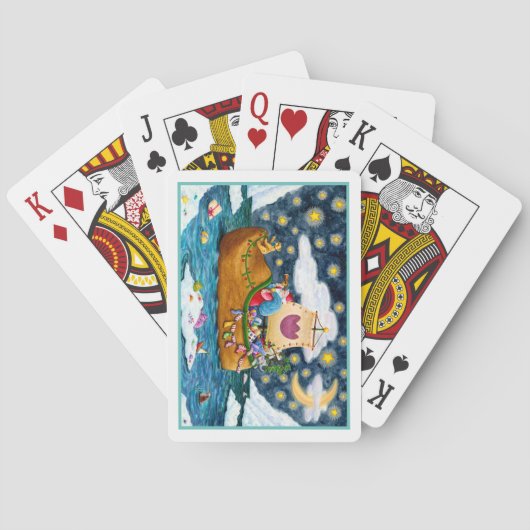 オランダシューサンタ船，アイスバーグ，クジラ，テディベア トランプ (裏面)