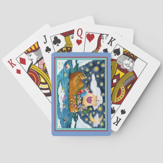 オランダシューサンタ船，アイスバーグ，クジラ，テディベア トランプ (裏面)