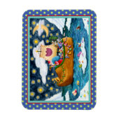 オランダシューサンタ船，アイスバーグ，クジラ，テディベア マグネット (縦)