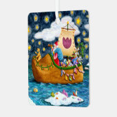 オランダシューサンタ船,アイスバーグ,クジラ,テディベア メタルオーナメント (正面左)