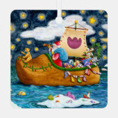 オランダシューサンタ船,アイスバーグ,クジラ,テディベア メタルオーナメント (裏面)