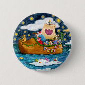 オランダシューサンタ船,アイスバーグ,クジラ,テディベア 缶バッジ (正面)