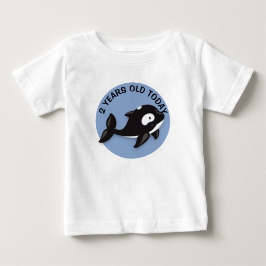 オランダシロイルカの誕生日ギフト ベビーTシャツ (正面)