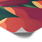 オランダズウィンドミルチューリップフィールドイラストレーション ポスター (角)