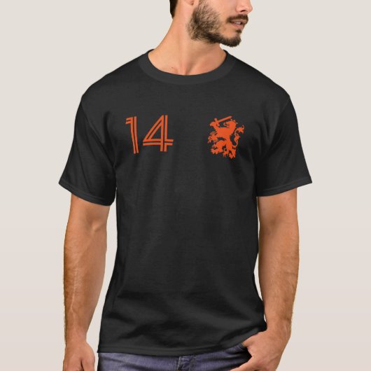 オランダズオランドサッカージャージーチームクレスト14デュ Tシャツ (正面)