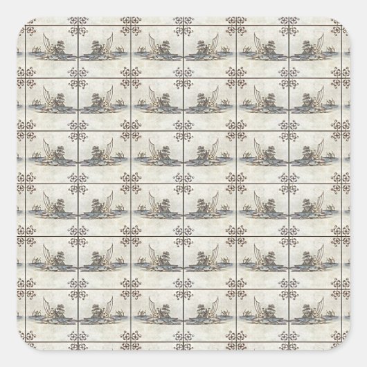 オランダセラミックタイル4 スクエアシール (正面)