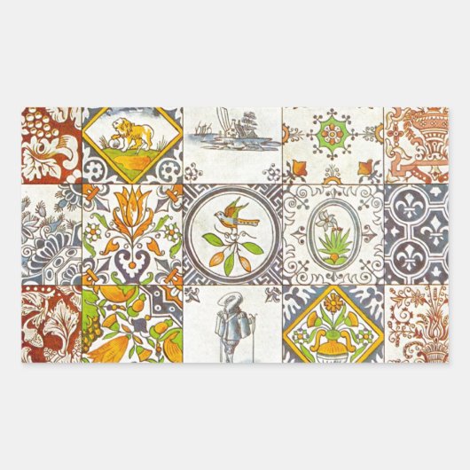 オランダセラミックタイル 長方形シール (正面)