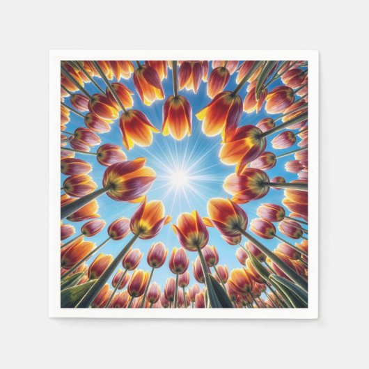 オランダチューリップガーデンインサンシャイン スタンダードカクテルナプキン (正面)