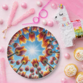 オランダチューリップガーデンインサンシャイン ペーパープレート (パーティー)