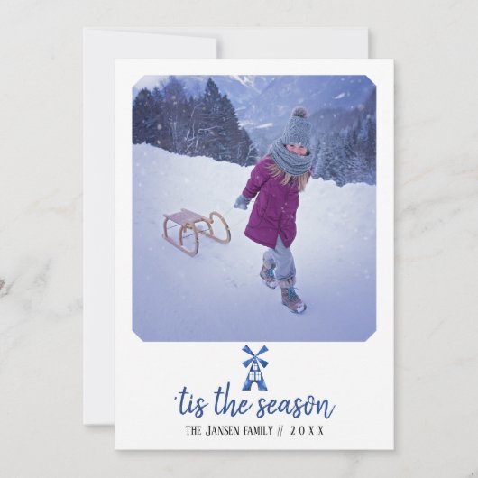 オランダデルフトウィンドミルフォトホリデーカード シーズンカード (正面)
