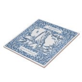 オランダデルフトブルーアクエリアスヴィンテージ〔占星術の〕十二宮図標識 タイル (側面)