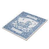 オランダデルフトブルー山羊座ヴィンテージ〔占星術の〕十二宮図標識 タイル (側面)