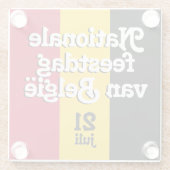 オランダナショナレフェストダグヴァンベルギーベルギーベルギー国旗 ガラスコースター (裏面)