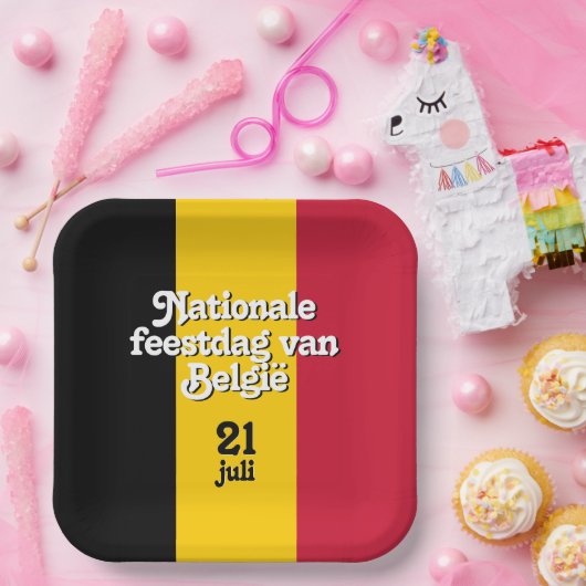 オランダナショナレフェストダグヴァンベルギーベルギーベルギー国旗 ペーパープレート (パーティー)