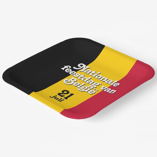 オランダナショナレフェストダグヴァンベルギーベルギーベルギー国旗 ペーパープレート (傾斜あり)