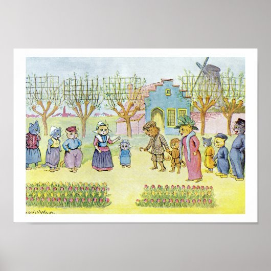 オランダネコLouis Wain ポスター (正面)