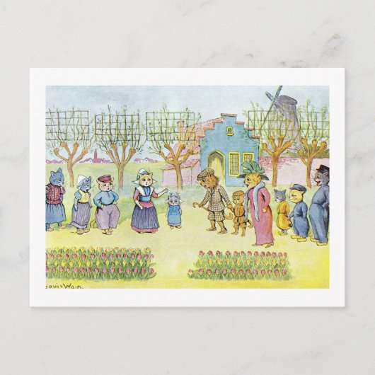 オランダネコLouis Wain ポストカード (正面)