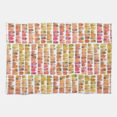 オランダハウズカラフルアムステルダムパターンレッドイエロー キッチンタオル (横)