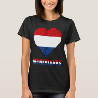 オランダハートオランダプライドオランダフラグホール Tシャツ