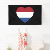 オランダハートフラッグオンブラックbnrcnt 横断幕 (インサイチュ)