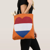 オランダハートフラッグonオレンジstcnt トートバッグ (クローズアップ)