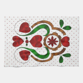 オランダハート キッチンタオル