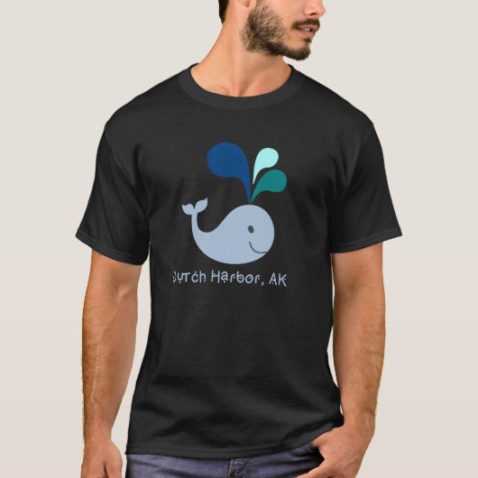 オランダハーバーアラスカキュートホエールラバーマンガ Tシャツ (正面)