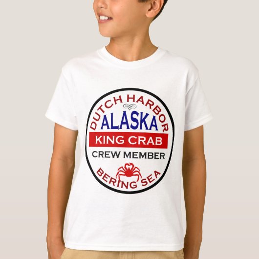 オランダハーバーアラスカンキングカニクルー員 Tシャツ (正面)
