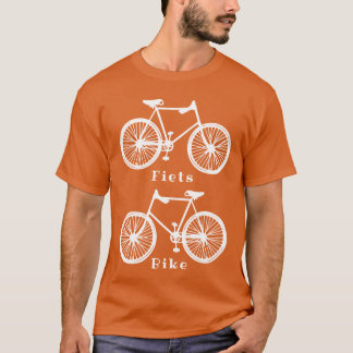 オランダバイクサイクリングオレンジホワイトシャツ Tシャツ
