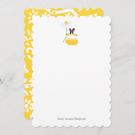 オランダバニーパーソナライズされた ノートカード (正面/裏面)