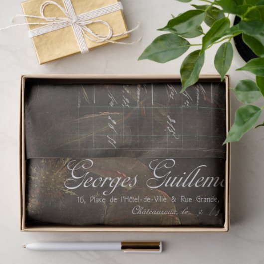 オランダバラとヴィンテージエフェメラデクページ 薄葉紙 (ギフト)