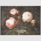 オランダバラとヴィンテージエフェメラデクページ 薄葉紙 (正面)