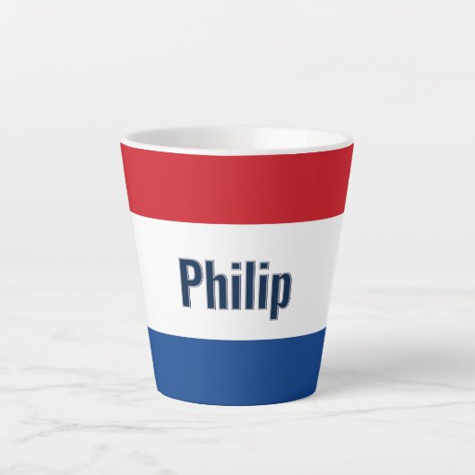 オランダパーソナライズされたフラグ カフェラテマグ (正面)