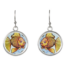 オランダファンシーゴールドフィッシュイラストレーション イヤリング