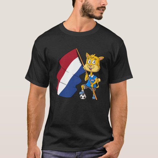 オランダファン猫 Tシャツ (正面)