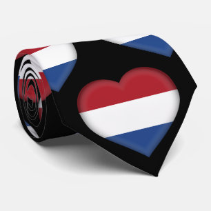 オランダフラグの色のハートパターンネックタイ ネクタイ